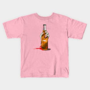 Zombie Hand Double Tap on Hot Pink Kids T-Shirt